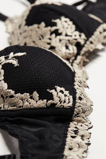 Intimissimi ženske 9887-črna/slonokoščena spodnje perilo 2R8X749 trikotni nedrček tiziana s čudovitimi cvetlicami