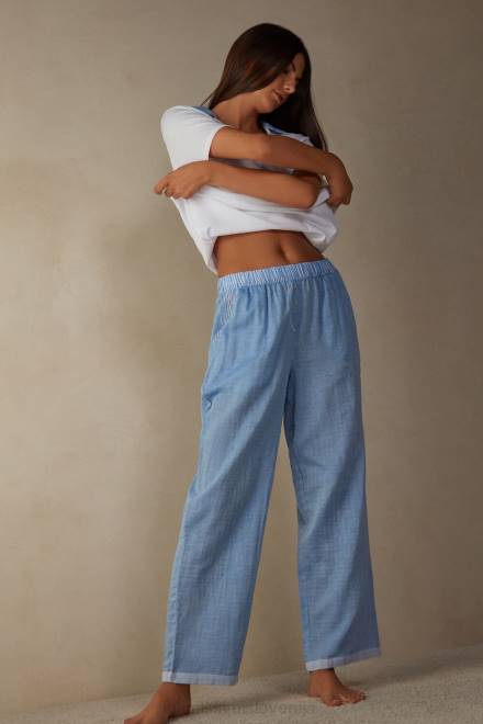 Intimissimi ženske 006j-svetlo modra oblačila 2R8X1630 zgodaj zjutraj bombažne hlače