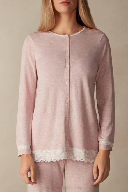 Intimissimi ženske 008j-svetlo roza melange oblačila 2R8X1579 zgornji del z gumbi iz modala in čipke