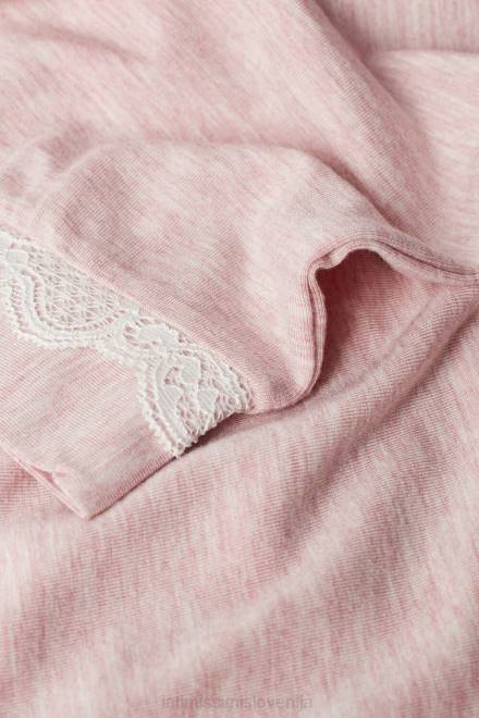 Intimissimi ženske 008j-svetlo roza melange oblačila 2R8X1622 dolge modalne hlače s čipkastimi detajli