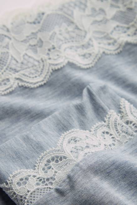 Intimissimi ženske 009j-svetlo modra melanž oblačila 2R8X1605 zgornji del z gumbi iz modala in čipke