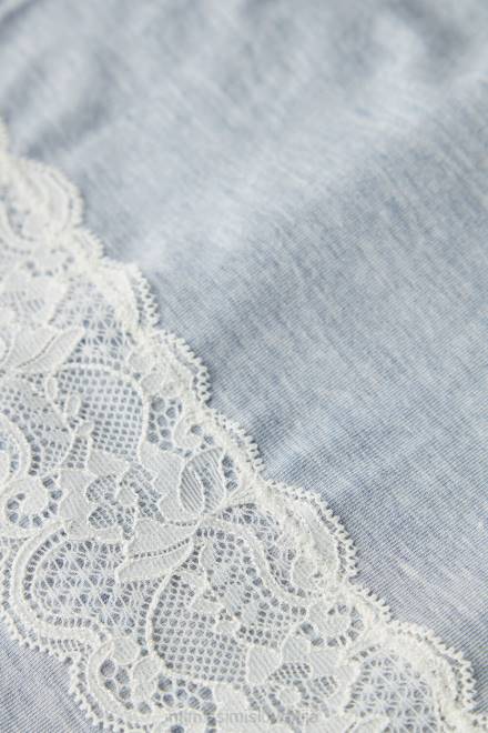 Intimissimi ženske 009j-svetlo modra melanž oblačila 2R8X1606 modalne hlače po celi dolžini s čipkastimi detajli