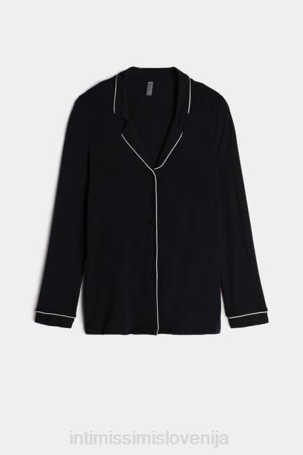 Intimissimi ženske 019-črna oblačila 2R8X1670 mikromodalna jakna z dolgimi rokavi
