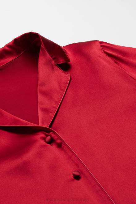 Intimissimi ženske 1473-rdeča oblačila 2R8X1650 jakna moškega kroja iz svilenega satena