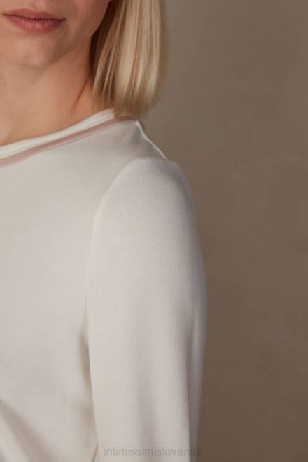 Intimissimi ženske 157j-pudrasto bela/starinsko roza oblačila 2R8X1590 romantična spalnica modal z volnenim zgornjim delom