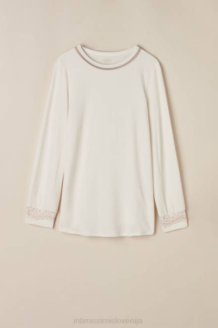 Intimissimi ženske 157j-pudrasto bela/starinsko roza oblačila 2R8X1590 romantična spalnica modal z volnenim zgornjim delom