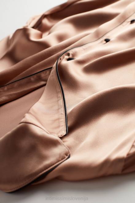 Intimissimi ženske 163i-saten roza oblačila 2R8X1664 jakna moškega kroja iz svilenega satena