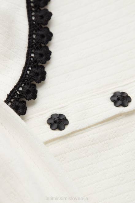 Intimissimi ženske 2127-prašno bela oblačila 2R8X1557 dedkov top z dolgimi rokavi čistega veselja