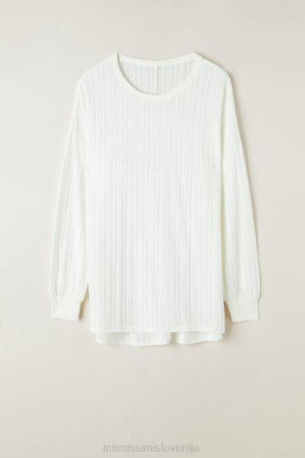 Intimissimi ženske 2127-prašno bela oblačila 2R8X1600 brezčasni heritage pulover z dolgimi rokavi