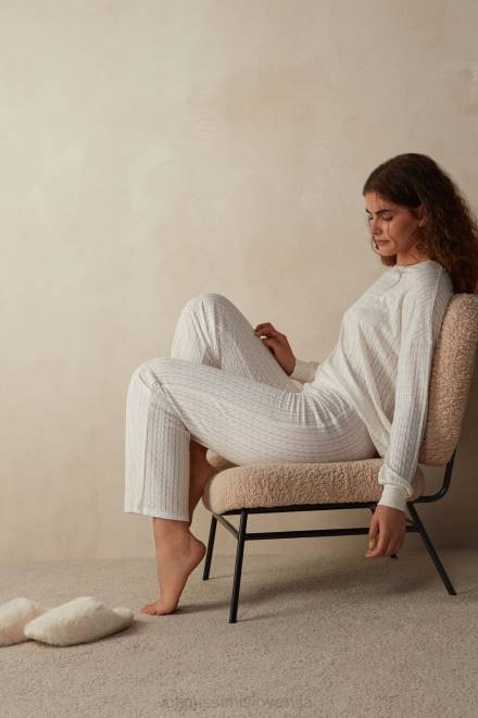 Intimissimi ženske 2127-prašno bela oblačila 2R8X1601 brezčasne hlače s polno dolžino