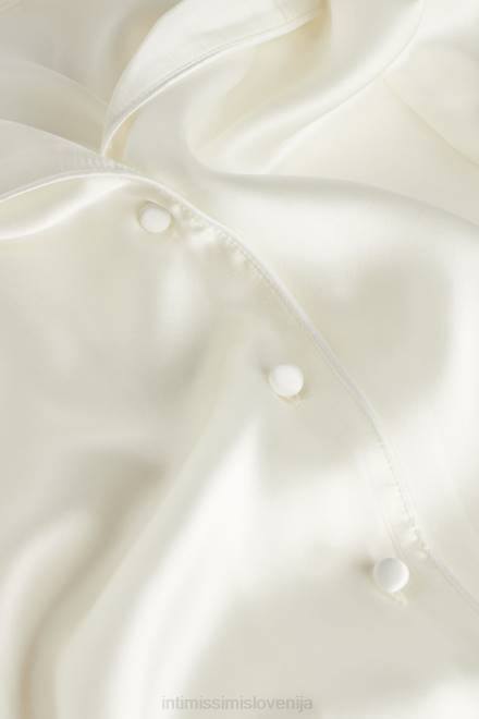 Intimissimi ženske 2127-prašno bela oblačila 2R8X1668 jakna moškega kroja iz svilenega satena