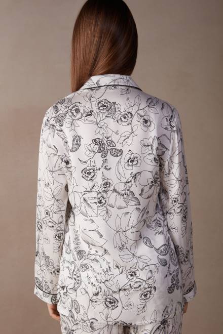 Intimissimi ženske 223j-potisk čistega veselja oblačila 2R8X1546 satenast top z dolgimi rokavi pure joy