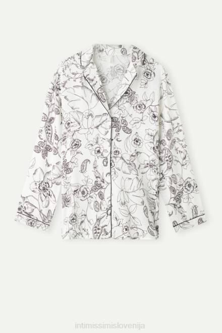 Intimissimi ženske 223j-potisk čistega veselja oblačila 2R8X1546 satenast top z dolgimi rokavi pure joy