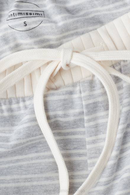 Intimissimi ženske 224j-siva melanž/vanilija bež črta oblačila 2R8X1563 nedeljske hlače za prosti čas