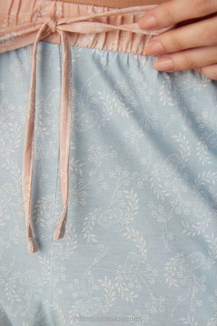 Intimissimi ženske 226j-romantični tisk iz kašmirja oblačila 2R8X1545 romantične bombažne hlače iz kašmirja po celi dolžini