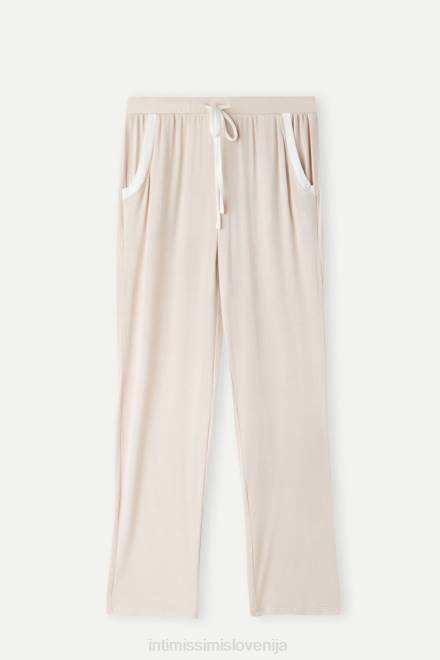 Intimissimi ženske 227j-svileno roza/pudrasto bela oblačila 2R8X1574 preproste elegantne dolge modalne hlače