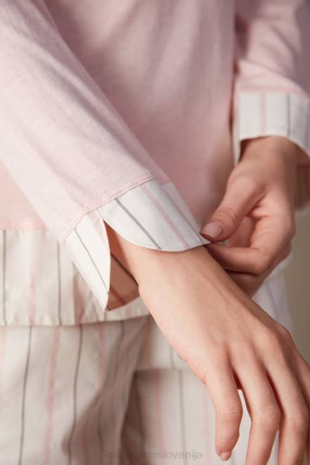 Intimissimi ženske 234j-pomladno roza oblačila 2R8X1552 mehka spomladanska bombažna majica z dolgimi rokavi