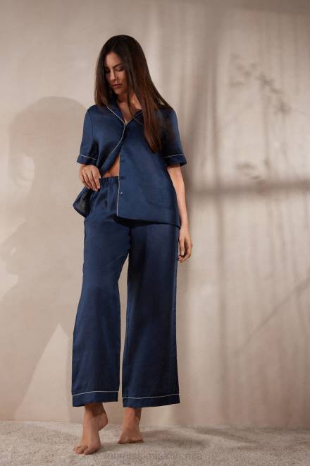 Intimissimi ženske 243j-mornarsko modra oblačila 2R8X1532 spodnji del pižame za nočno perilo za jahto