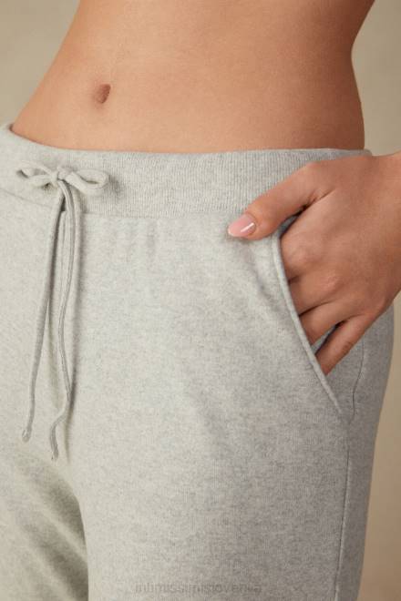 Intimissimi ženske 5349-siva melanž oblačila 2R8X1599 tople hlače po celi dolžini z manšetami na gležnjih