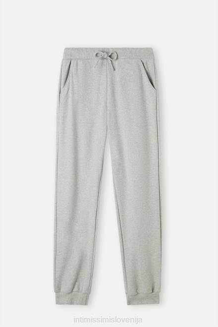 Intimissimi ženske 5349-siva melanž oblačila 2R8X1599 tople hlače po celi dolžini z manšetami na gležnjih