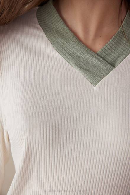 Intimissimi ženske 612i-vanilija slonokoščena oblačila 2R8X1565 modalni top z v-izrezom izgubljen v poljih