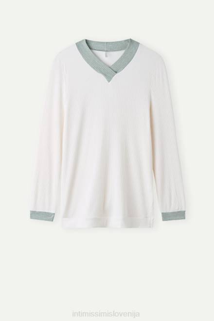 Intimissimi ženske 612i-vanilija slonokoščena oblačila 2R8X1565 modalni top z v-izrezom izgubljen v poljih