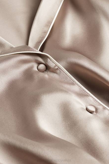 Intimissimi ženske 651i-pudrasto bež oblačila 2R8X1648 jakna moškega kroja iz svilenega satena