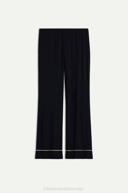 Intimissimi ženske 9887-črna/slonokoščena oblačila 2R8X1657 modalne hlače polne dolžine s čudovitimi rožami