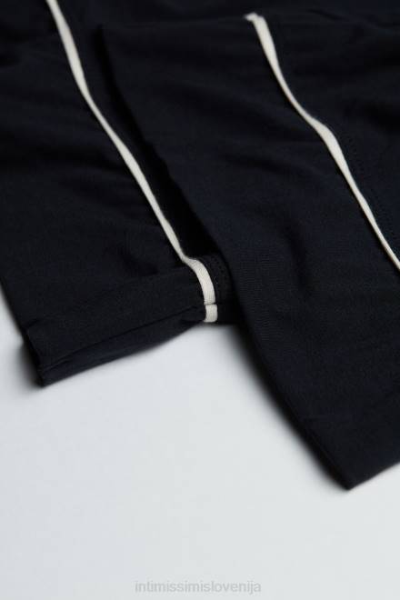 Intimissimi ženske 9887-črna/slonokoščena oblačila 2R8X1657 modalne hlače polne dolžine s čudovitimi rožami