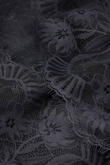 Intimissimi ženske 019-črna oblačila 2R8X1498 toaletna obleka s čutnimi cvetovi plumetis iz tila in čipke