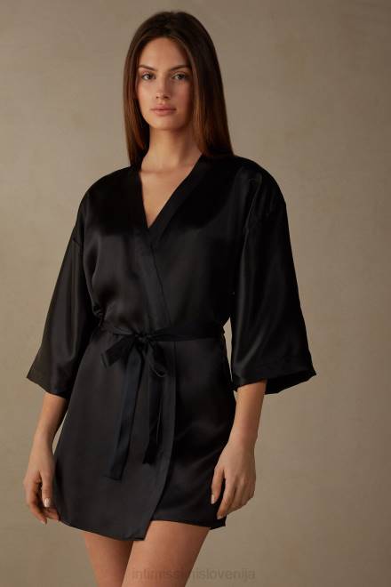 Intimissimi ženske 019-črna oblačila 2R8X1679 svileni kimono