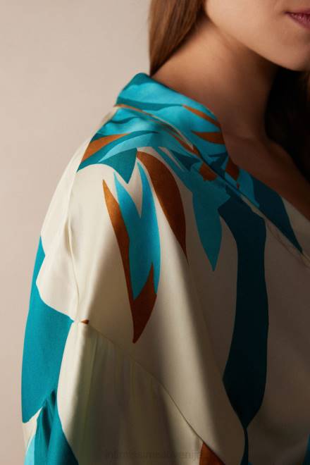 Intimissimi ženske 241j-tisk poletnih vzdušij oblačila 2R8X1523 poletni kimono iz satena iz viskoze