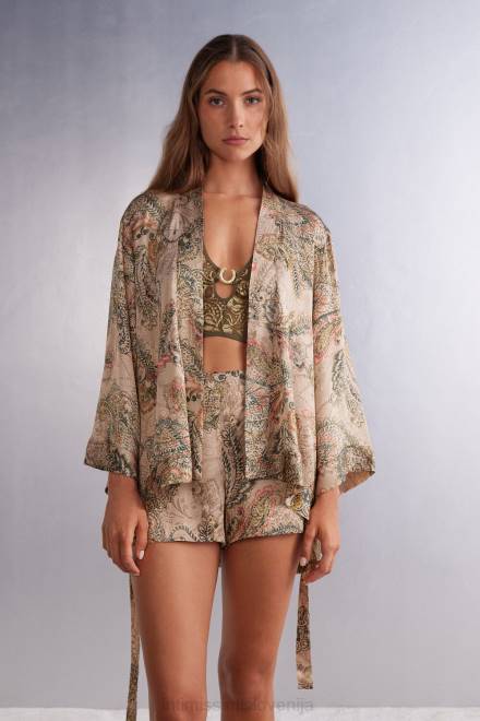 Intimissimi ženske 342j-st.zlata boginja oblačila 2R8X1492 kimono iz satena iz viskoze golden goddess