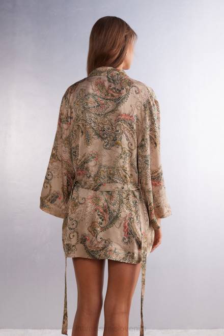 Intimissimi ženske 342j-st.zlata boginja oblačila 2R8X1492 kimono iz satena iz viskoze golden goddess
