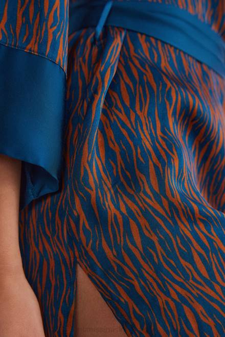 Intimissimi ženske 351j-st.go animalier lightcinn/modra oblačila 2R8X1490 go animalier kimono iz satena iz viskoze