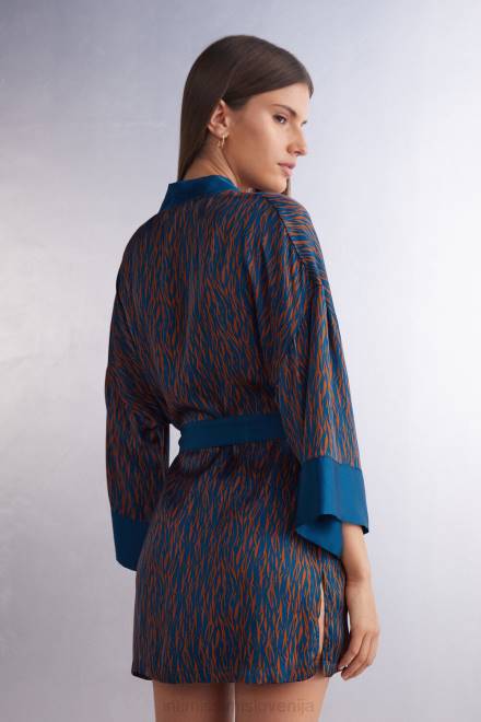 Intimissimi ženske 351j-st.go animalier lightcinn/modra oblačila 2R8X1490 go animalier kimono iz satena iz viskoze