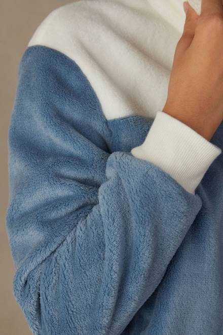 Intimissimi ženske 5878-bianco oblačila 2R8X1597 bombnik iz flisa barvnih blokov