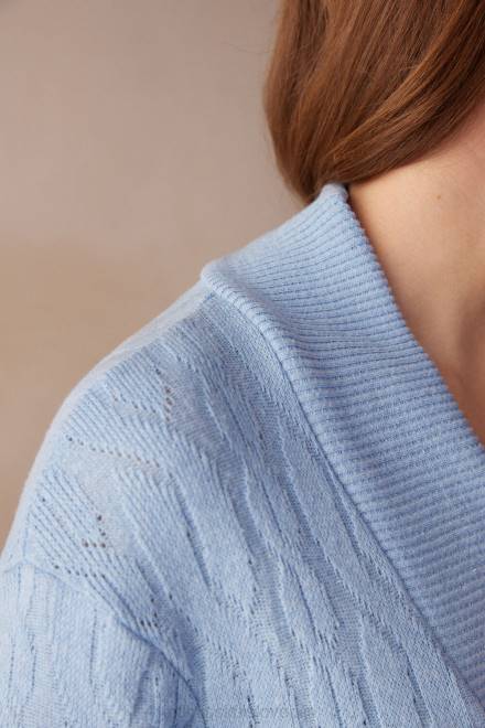 Intimissimi ženske 7493-svetlo modra oblačila 2R8X1566 izgubljena v poljih kabelsko pletena jutranja obleka