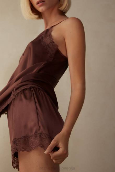 Intimissimi ženske 002j-muškatna rjava oblačila 2R8X1631 svilene kratke hlače