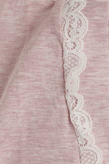 Intimissimi ženske 008j-svetlo roza melange oblačila 2R8X1636 modalni top s kratkimi rokavi in ​​čipkastim detajlom