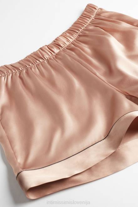Intimissimi ženske 163i-saten roza oblačila 2R8X1646 svilene kratke hlače s kontrastno obrobo