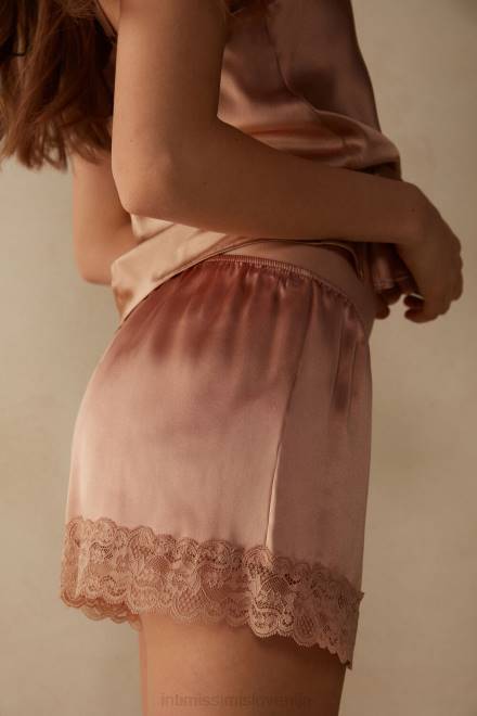 Intimissimi ženske 163i-saten roza oblačila 2R8X1666 svilene kratke hlače
