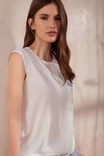 Intimissimi ženske 2127-prašno bela oblačila 2R8X1509 santorini view ultrafresh top iz bombažnega telovnika Supima