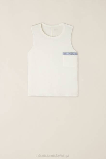 Intimissimi ženske 2127-prašno bela oblačila 2R8X1509 santorini view ultrafresh top iz bombažnega telovnika Supima