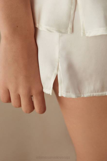 Intimissimi ženske 2127-prašno bela oblačila 2R8X1674 gladke kratke hlače iz svilenega satena