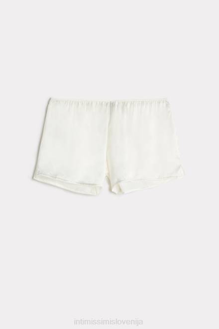 Intimissimi ženske 2127-prašno bela oblačila 2R8X1674 gladke kratke hlače iz svilenega satena