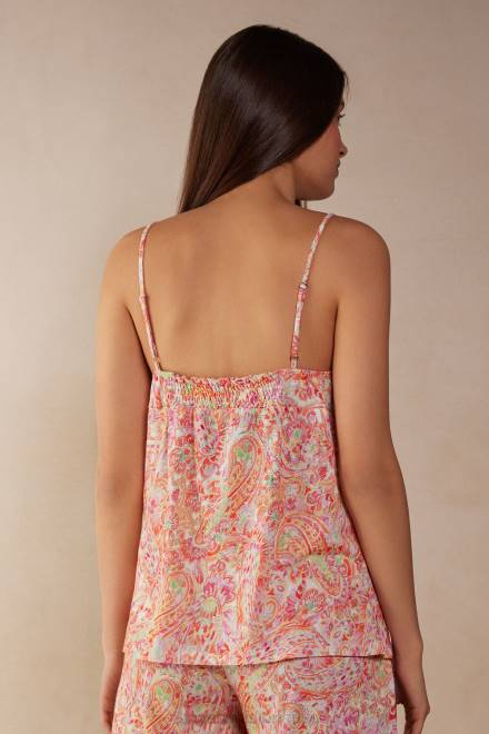 Intimissimi ženske 240j-poletni tisk iz kašmirja oblačila 2R8X1279 bombažni top supima ultrafresh poletno potovanje