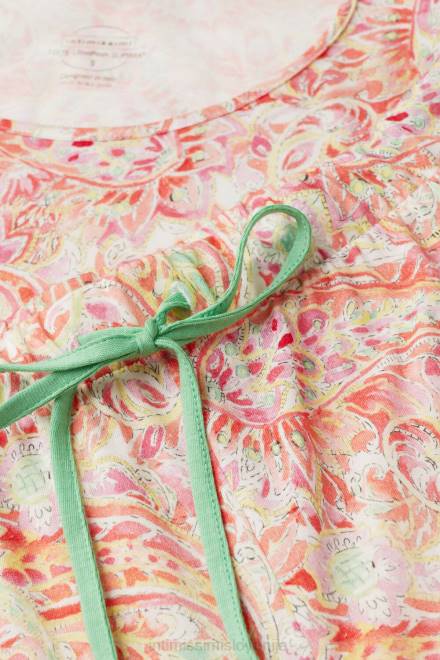 Intimissimi ženske 240j-poletni tisk iz kašmirja oblačila 2R8X1511 bombažna majica supima ultrafresh s kratkimi rokavi za poletno potovanje