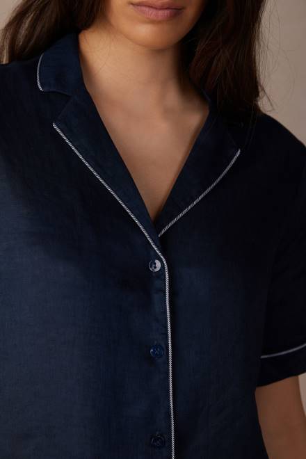 Intimissimi ženske 243j-mornarsko modra oblačila 2R8X1531 yacht night srajca s kratkimi rokavi