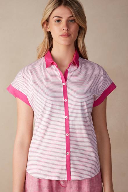 Intimissimi ženske 247j-rožnati valentinov trak oblačila 2R8X1539 Strawberry milkshake bombažna majica s kratkimi rokavi ultrafresh Supima